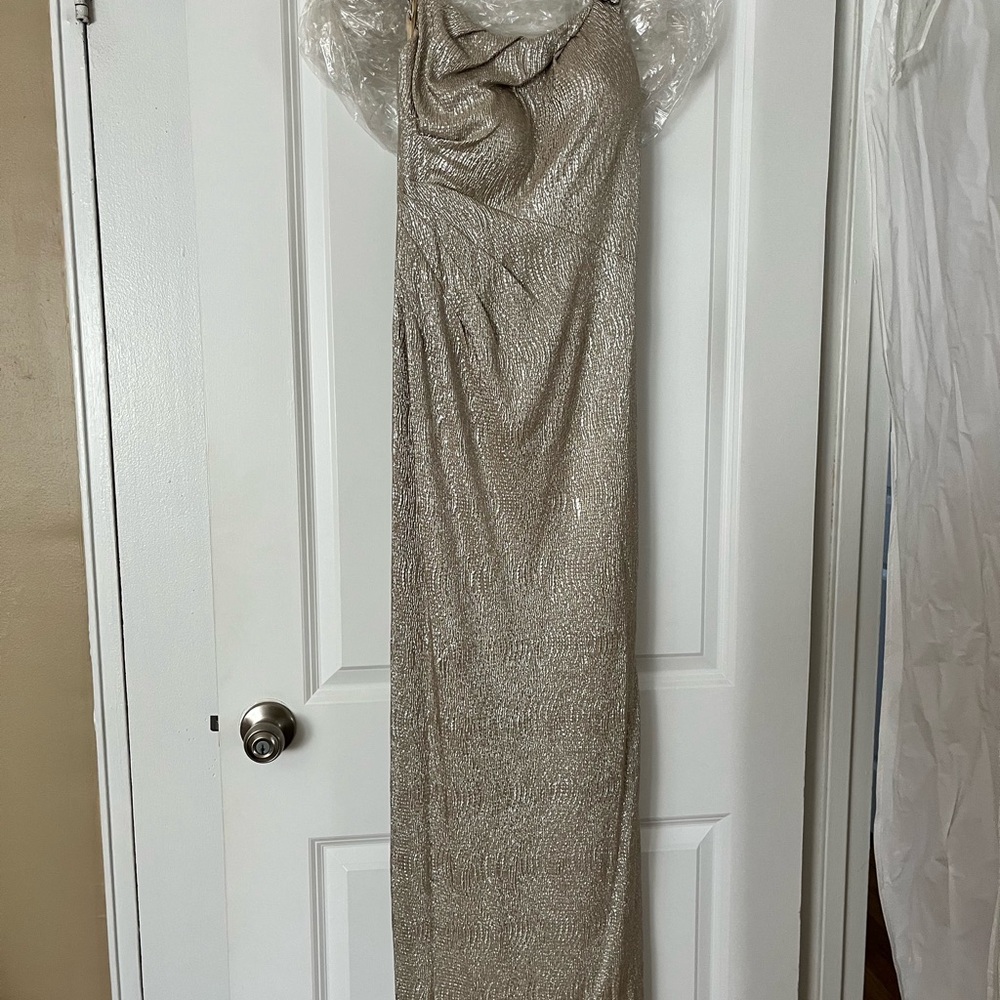 Elegant Silver Evening Gown